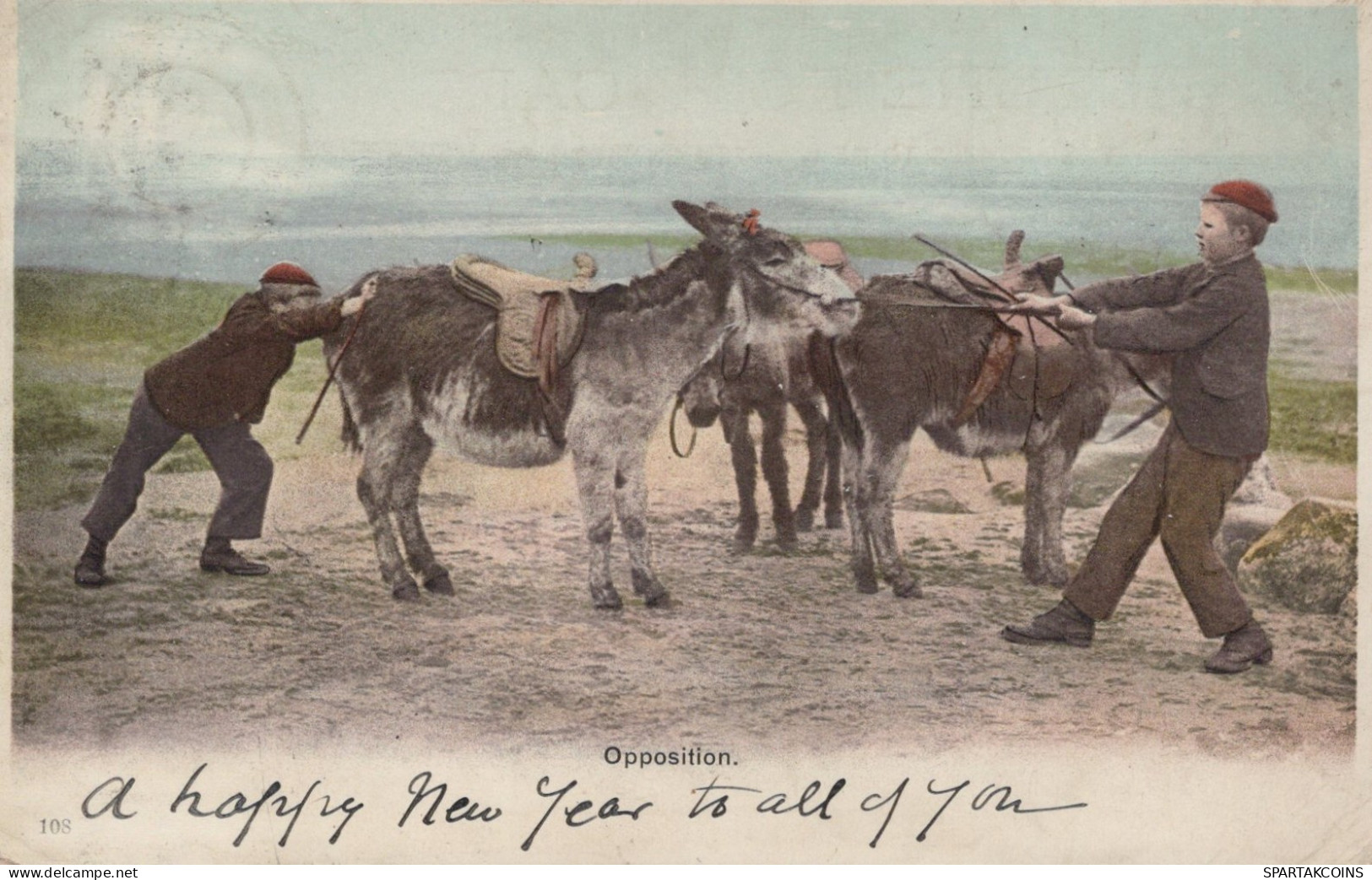 DONKEY Animals Children Vintage Antique Old CPA Postcard #PAA090.A - Ezels