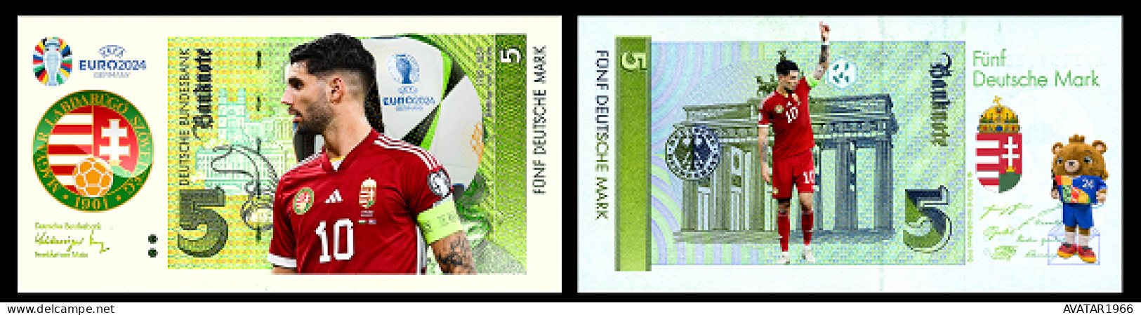 UEFA European Football Championship 2024 Qualified Country Hungary 8 Pieces Germany Fantasy Paper Money - [15] Commemoratives & Special Issues