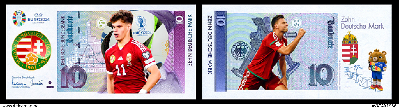 UEFA European Football Championship 2024 Qualified Country Hungary 8 Pieces Germany Fantasy Paper Money - Gedenkausgaben