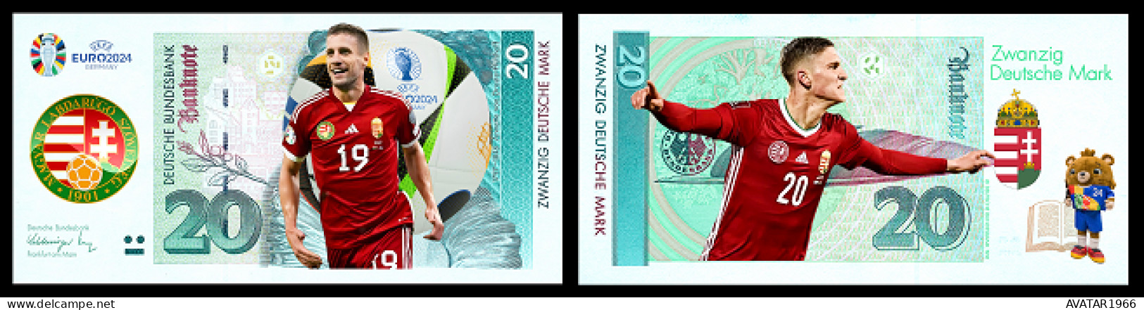 UEFA European Football Championship 2024 Qualified Country Hungary 8 Pieces Germany Fantasy Paper Money - Gedenkausgaben