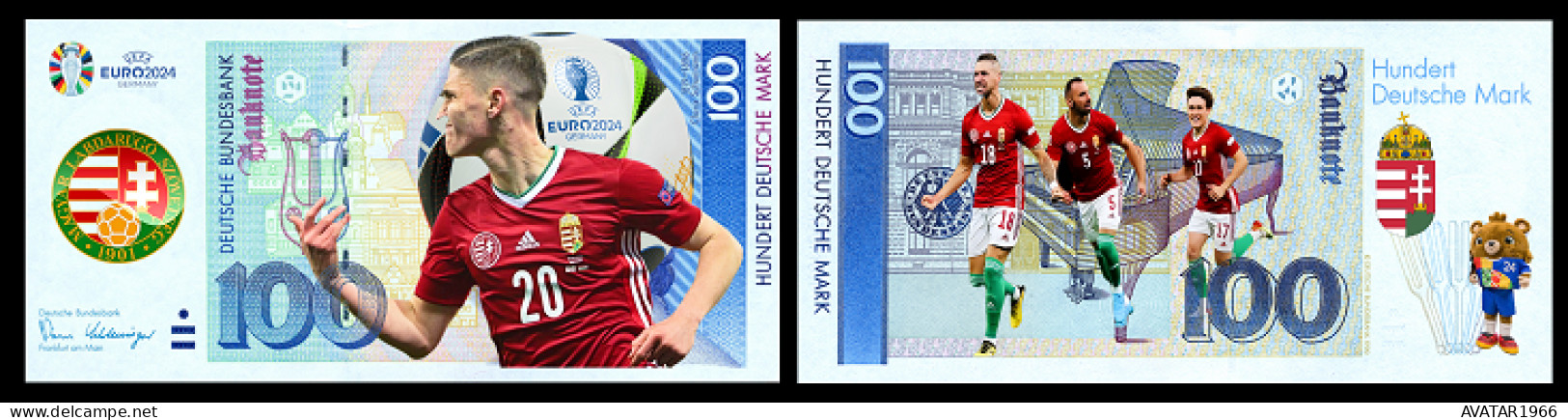 UEFA European Football Championship 2024 qualified country Hungary 8 pieces Germany fantasy paper money