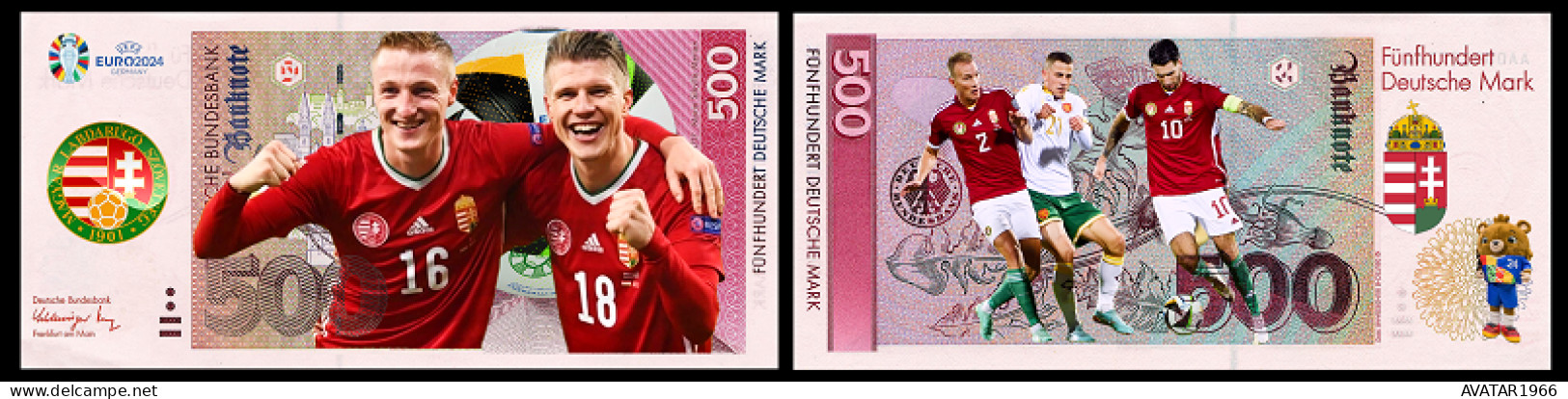 UEFA European Football Championship 2024 qualified country Hungary 8 pieces Germany fantasy paper money