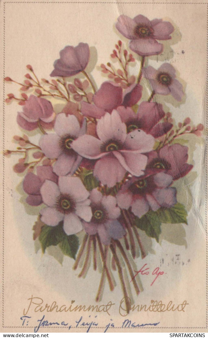 FLOWERS Vintage Postcard CPA #PKE611.A - Blumen