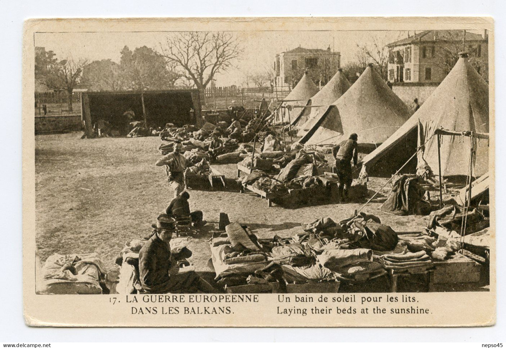 Guerre 1914-18,Militaires,soldats La Guerre Européenne  Dans Les Balkans,bain Soleil Pour Les Lits. - Guerre 1914-18