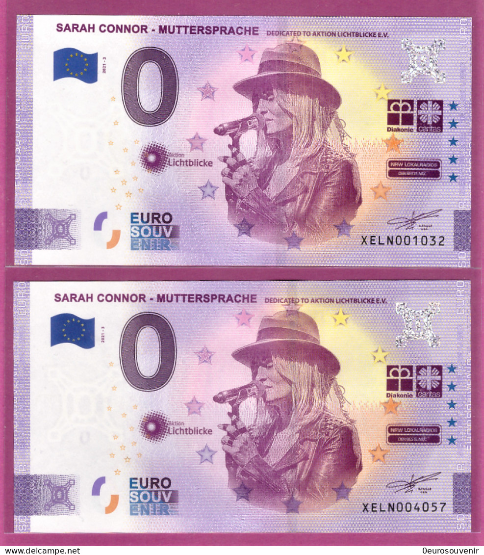 0-Euro XELN 2021-3 SARAH CONNOR - MUTTERSPRACHE - AKTION LICHTBLICKE - Set NORMAL+ANNIVERSARY - Private Proofs / Unofficial
