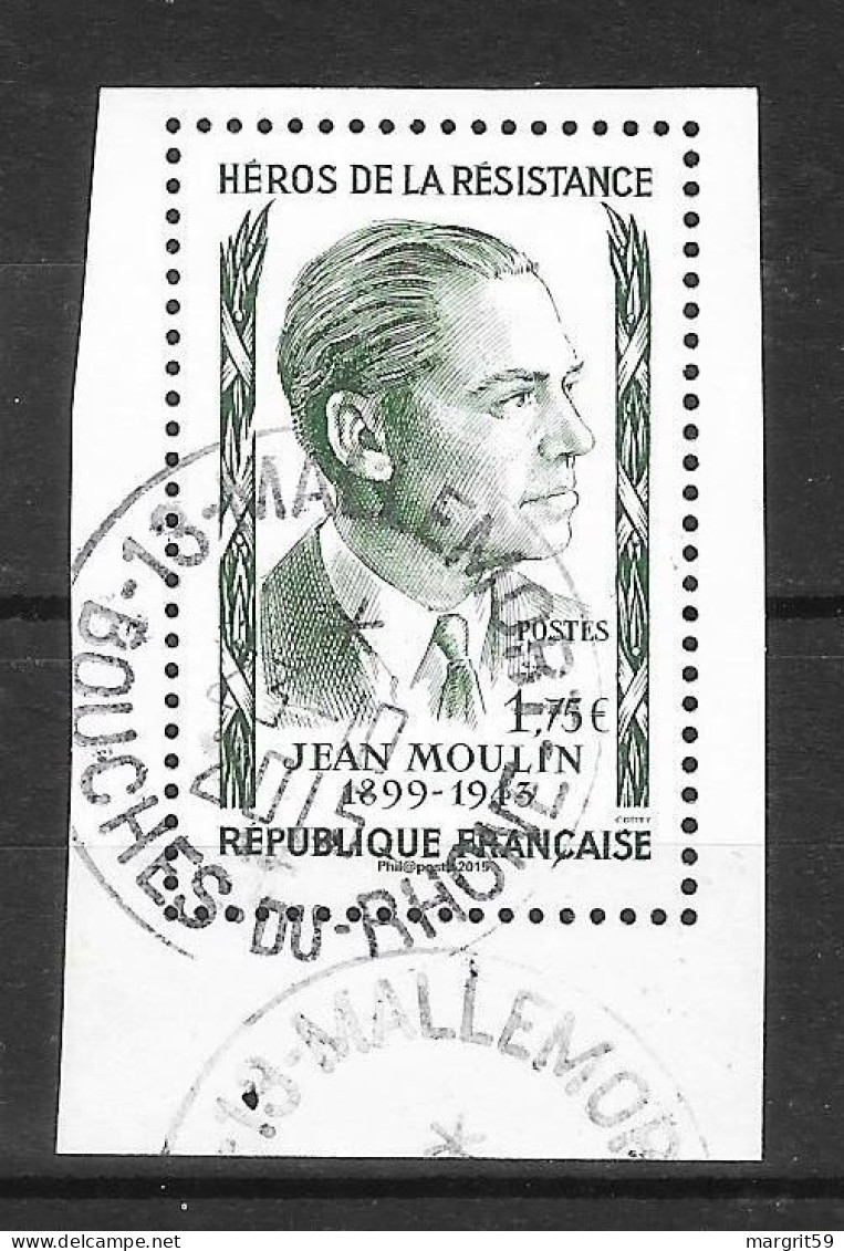 Les Trésors De La Philatélie 2015 - Feuille 3 - Jean Moulin- 1,75 Grün - Oblitérés