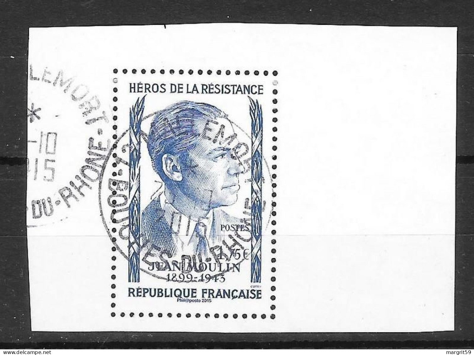 Les Trésors De La Philatélie 2015 - Feuille 3 - Jean Moulin- 1,75 Blau - Used Stamps