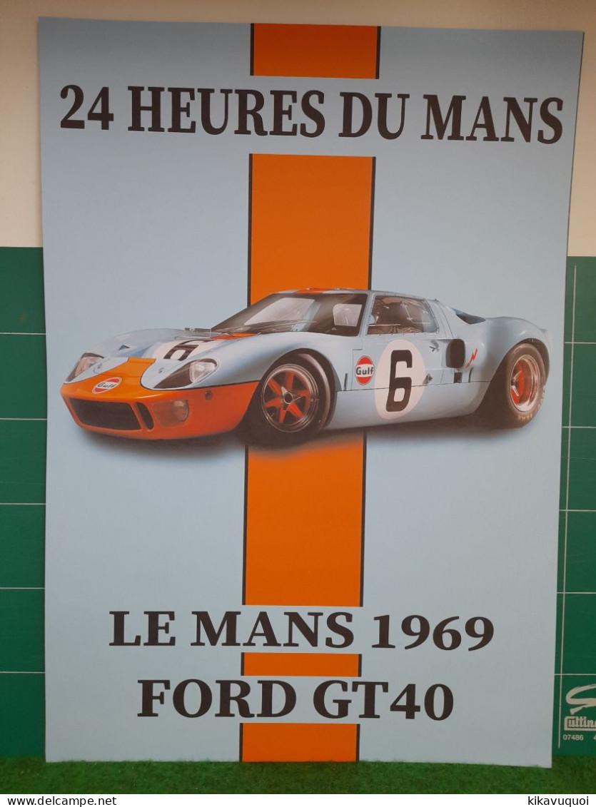 FORD GT 40 GULF - AFFICHE POSTER - Auto's