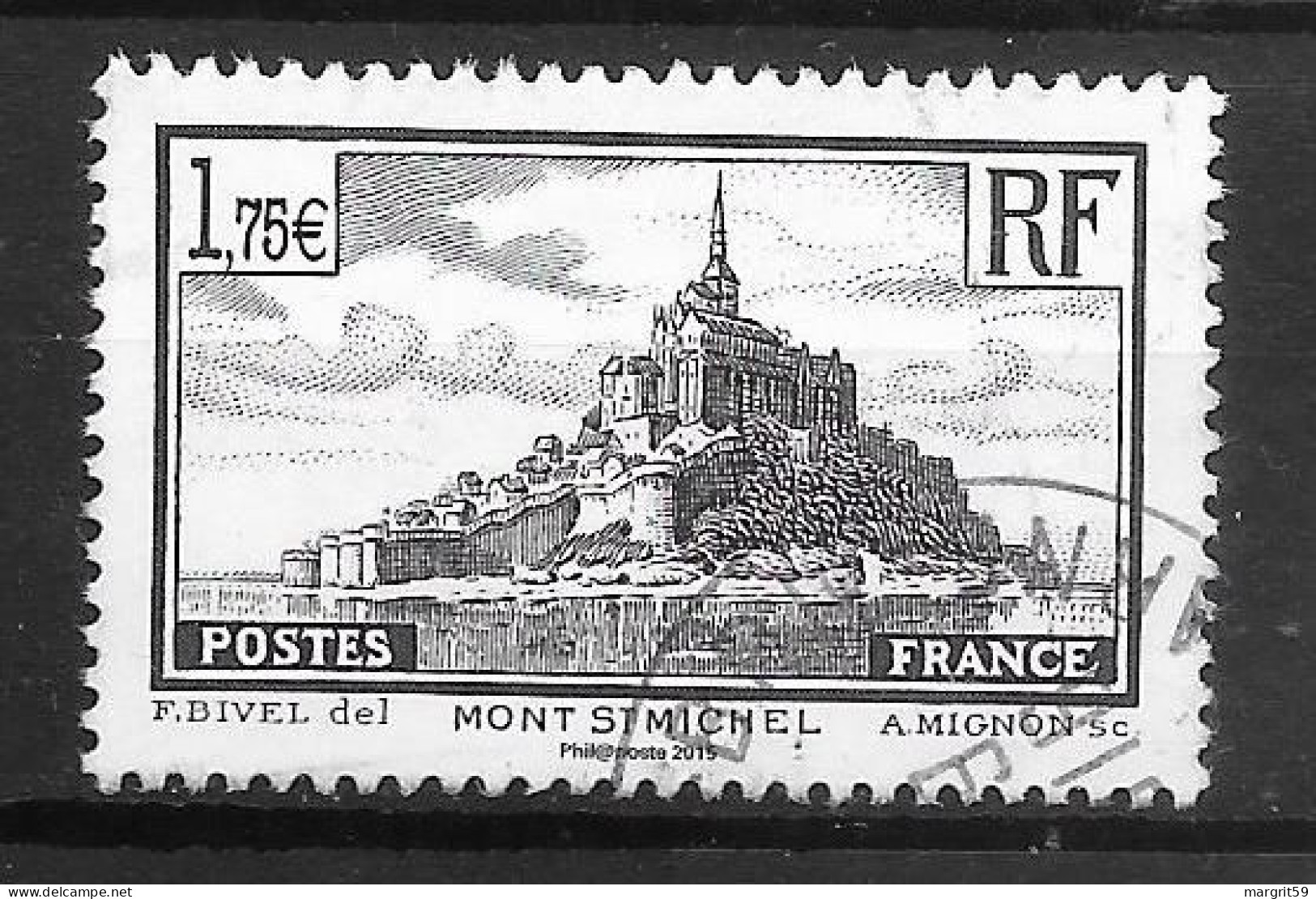 Les Trésors De La Philatélie 2015 - Feuille 5 - Mont Saint-Michel - 1,75 Schwarz, Noir - Oblitérés