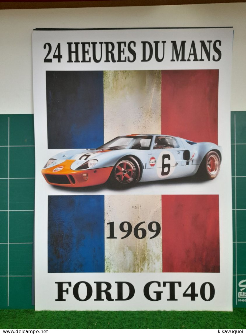 FORD GT 40 FRANCE 1969 - AFFICHE POSTER - Voitures