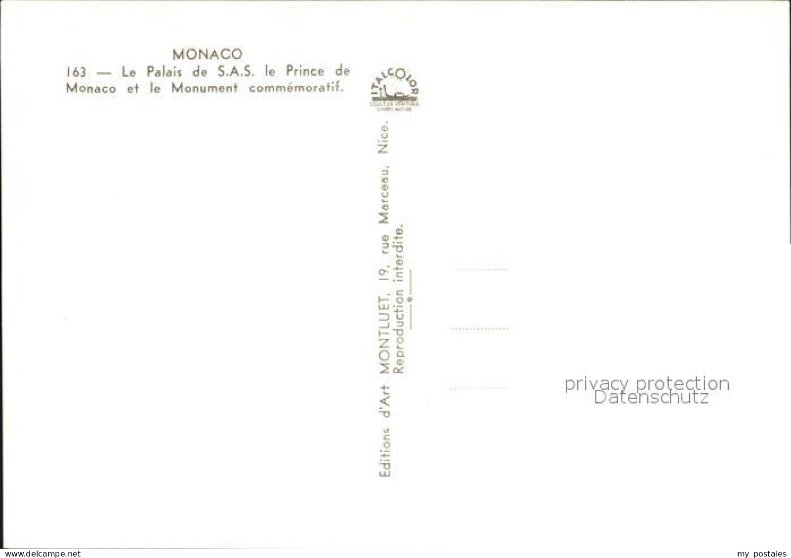 72581791 Monaco Palais Le Prince De Monacao Monaco - Autres & Non Classés