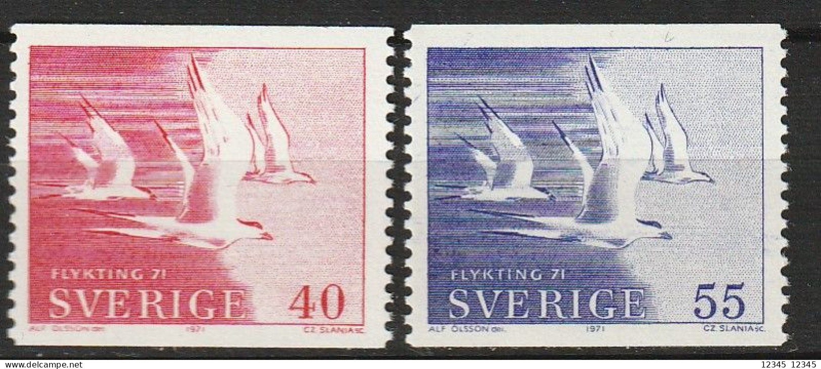 Zweden 1971, Postfris MNH, Birds, International Refugee Aid. - Unused Stamps