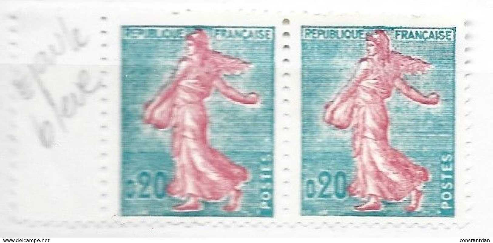 FRANCE N°1263 0.20 ROSE ET BLEU TYPE SEMEUSE DE PIEL EPAPULE BLEUE NEUF SANS CHARNIERE - Unused Stamps