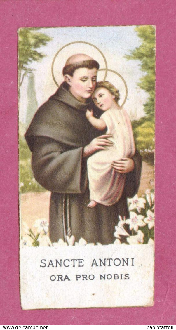 Santino, Holy Card- Sancti Antoni, Ora Pro Nobis.  C. Congr. Ind 11. Maggio. 1897. D. Messaggro Di S. Antonio, - Images Religieuses