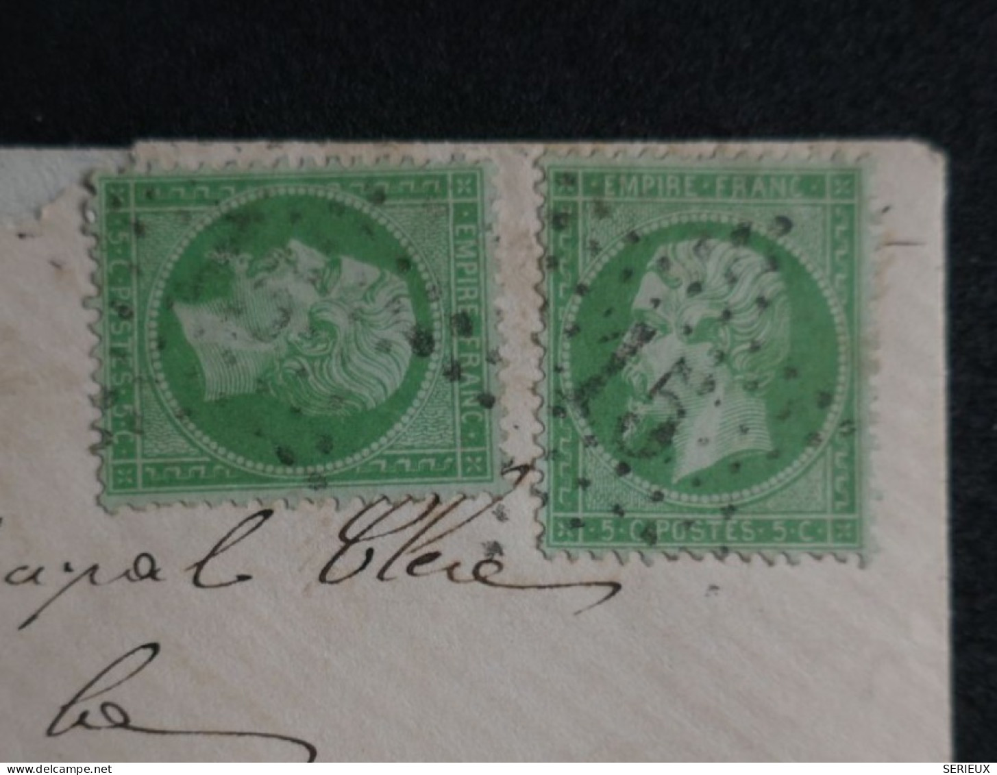 DP4  FRANCE  LETTRE   1862 ETOILE DE PARIS N° 15 +2X N° 20 BEAU VERT  +AFF. INTERESSANT++ - 1849-1876: Periodo Clásico