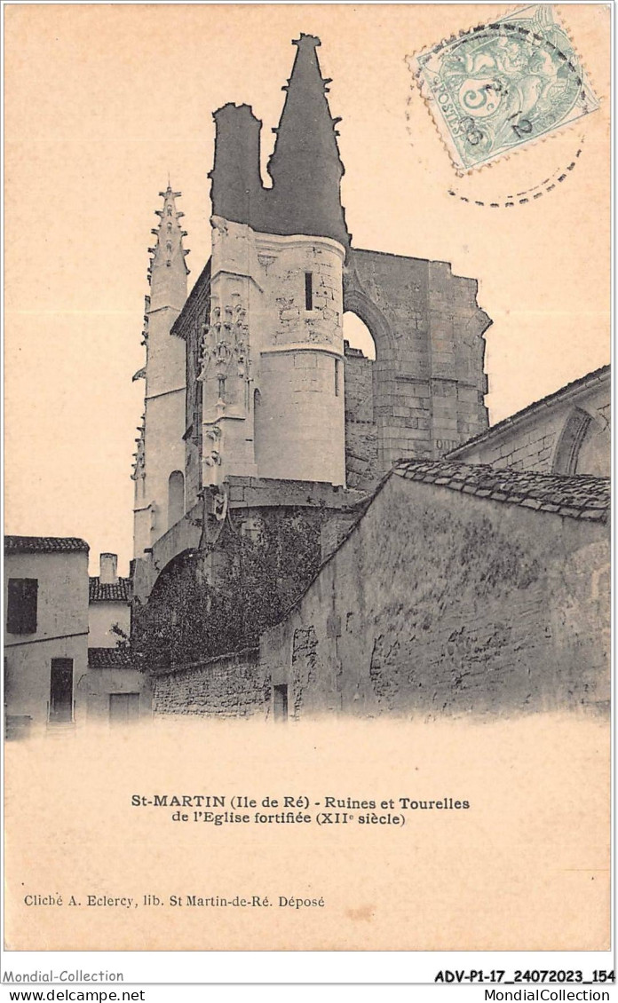 ADVP1-17-0078 - ST-MARTIN-IIe DE-RE - Ruines Et Tourelles De L'église Fortifiée - XIIe S - Saint-Martin-de-Ré
