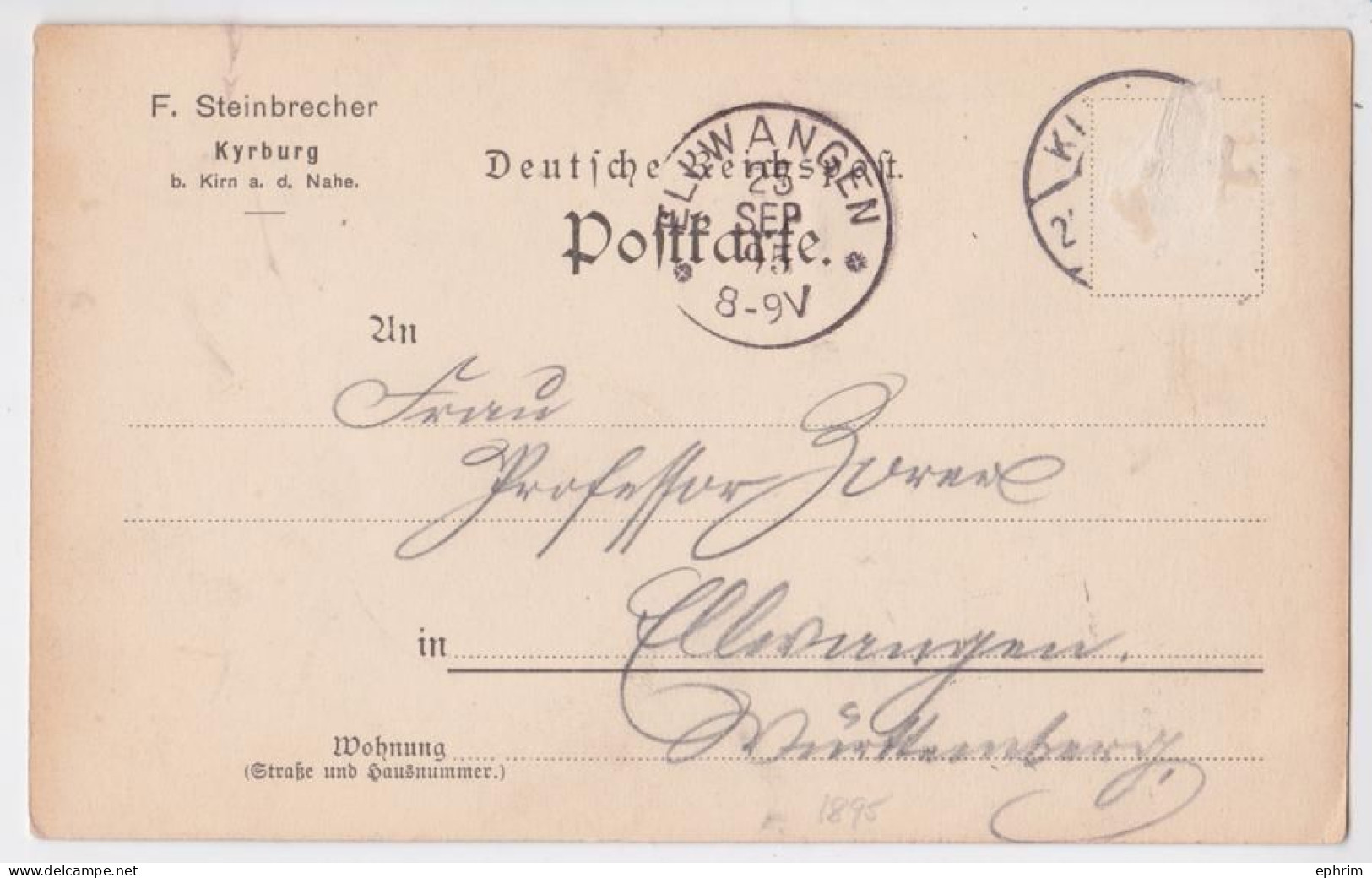 Gruss Von Der Kyrburg Bei Kirn An Der Nahe F. Steinbrecher Litho 1895 - Kirn