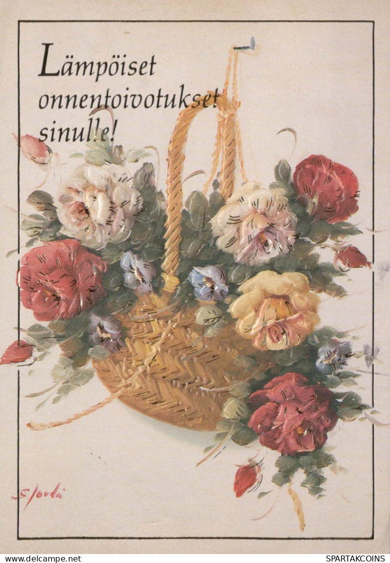 FLOWERS Vintage Postcard CPSM #PAS658.GB - Blumen