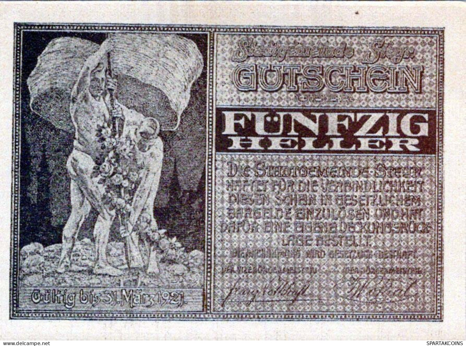 50 HELLER 1920 Stadt STEYR Oberösterreich Österreich Notgeld Banknote #PE857 - [11] Local Banknote Issues