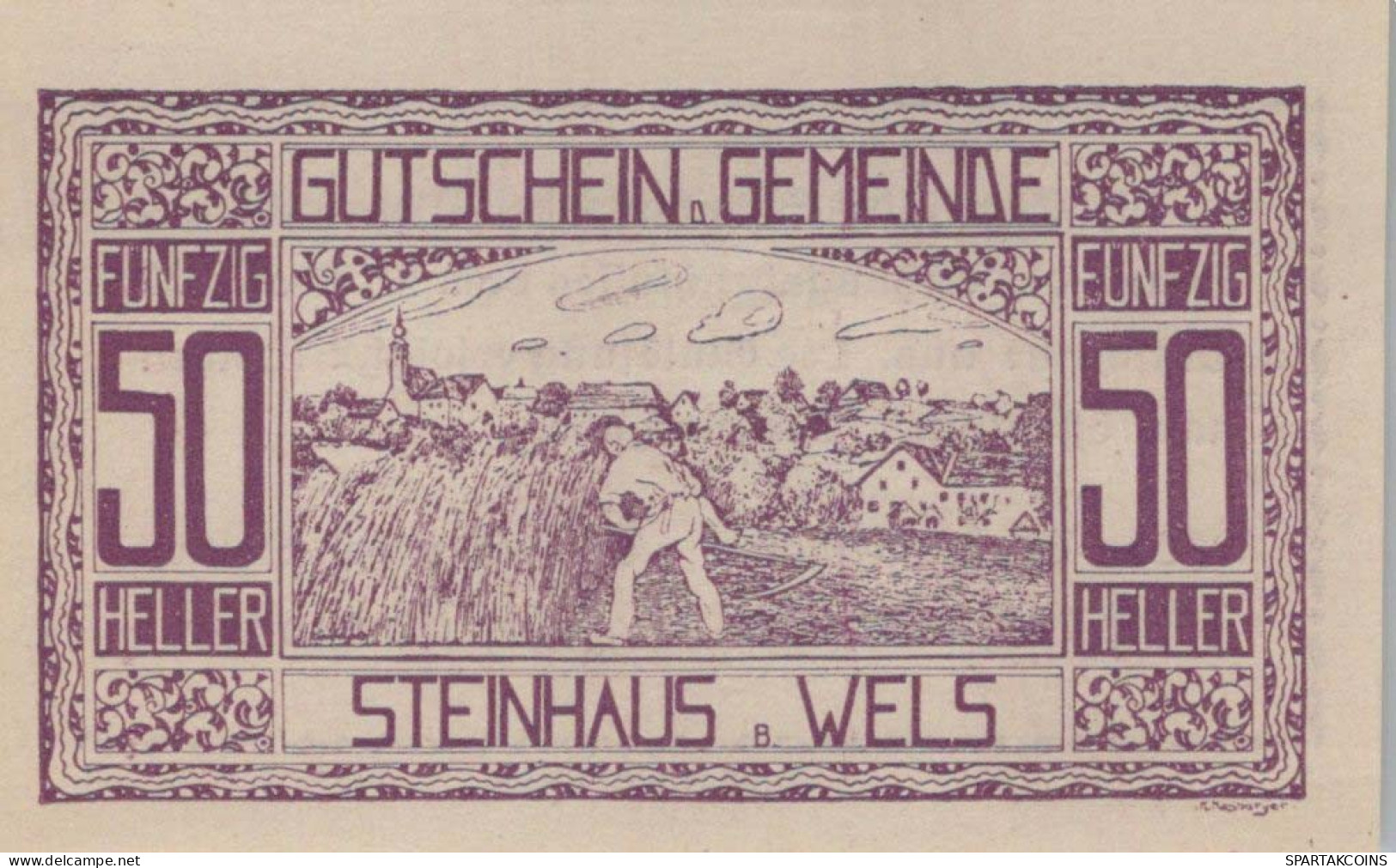 50 HELLER 1920 Stadt STEINHAUS BEI WELS Oberösterreich Österreich UNC Österreich #PH097 - [11] Local Banknote Issues