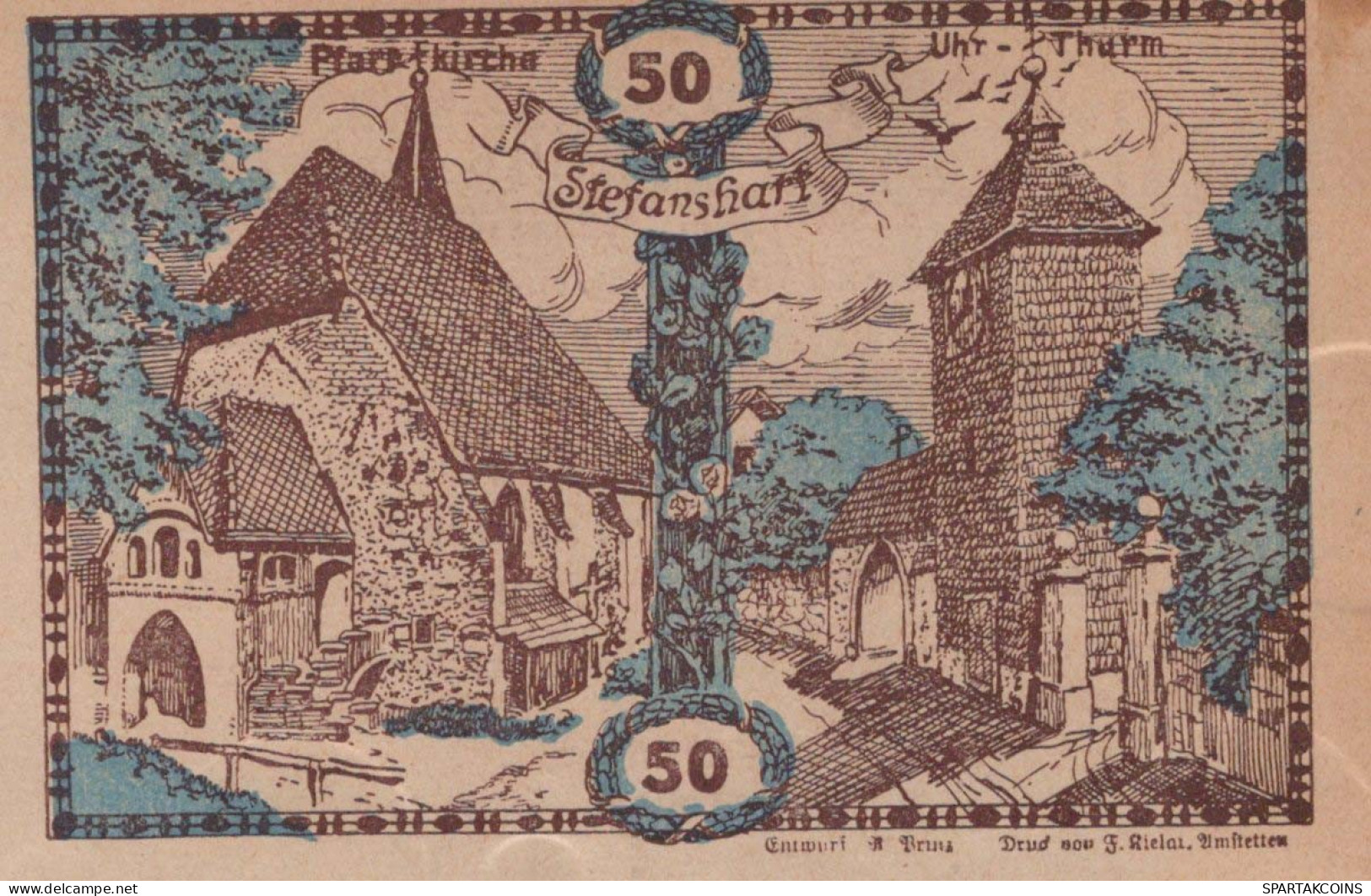 50 HELLER 1920 Stadt STEFANSHART Niedrigeren Österreich Notgeld #PE621 - Lokale Ausgaben