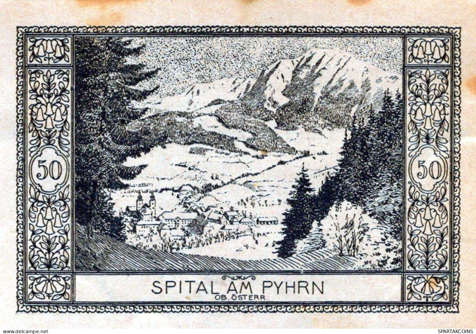 50 HELLER 1920 Stadt SPITAL AM PYHRN Oberösterreich Österreich Notgeld #PE886 - Lokale Ausgaben