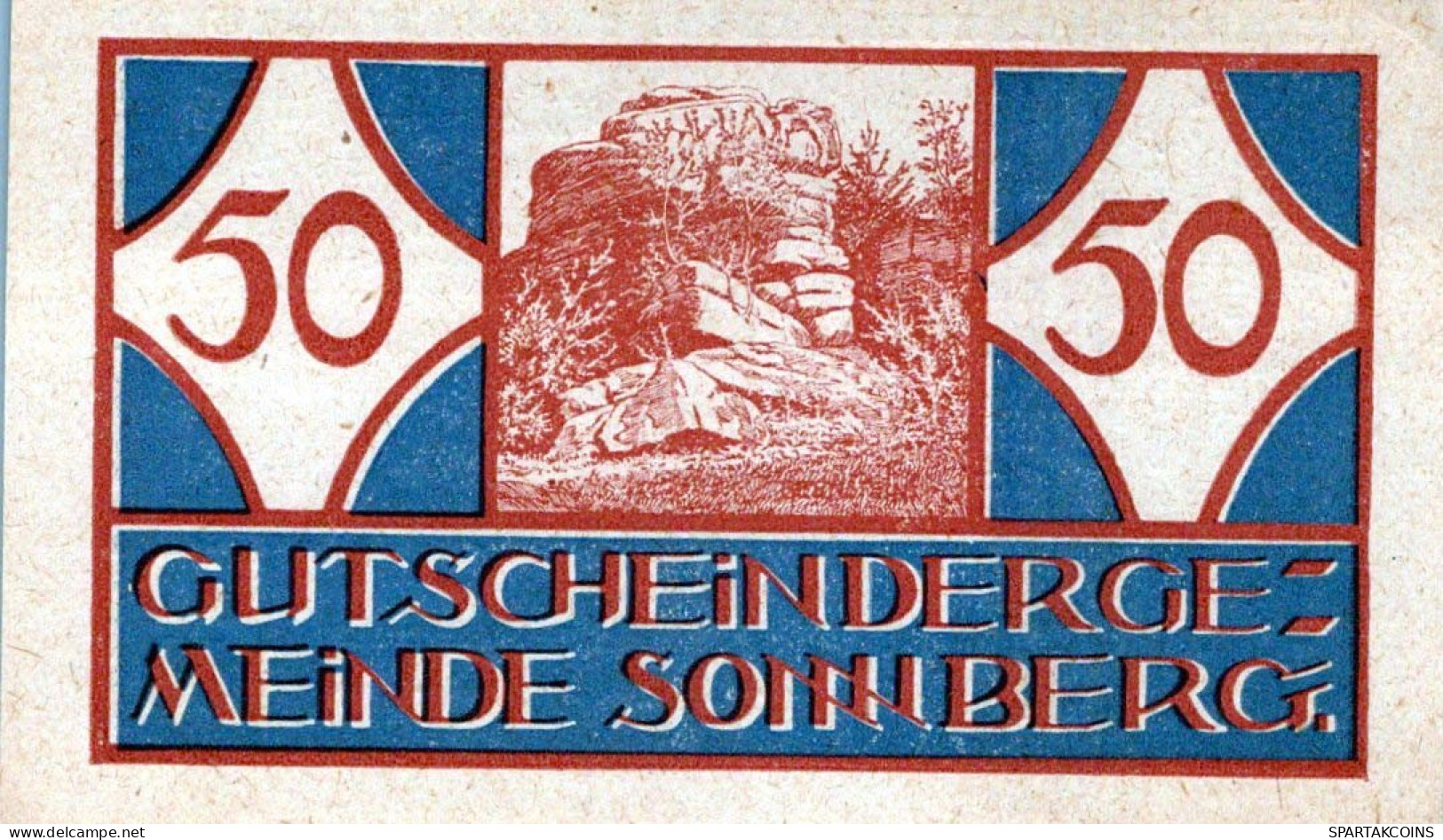 50 HELLER 1920 Stadt SONNBERG Oberösterreich Österreich Notgeld Banknote #PE643 - [11] Emissions Locales