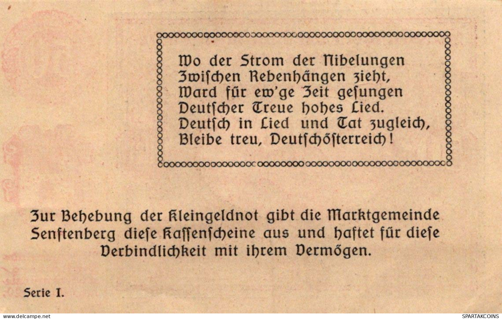 50 HELLER 1920 Stadt SENFTENBERG Niedrigeren Österreich Notgeld #PE858 - Lokale Ausgaben