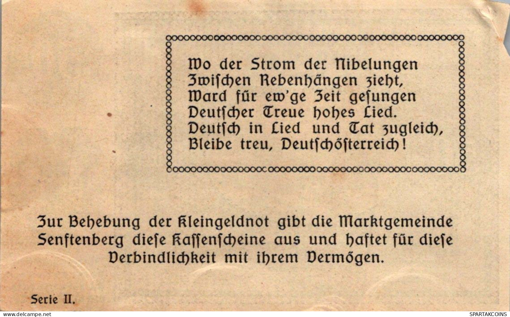 50 HELLER 1920 Stadt SENFTENBERG Niedrigeren Österreich Notgeld #PE689 - [11] Local Banknote Issues