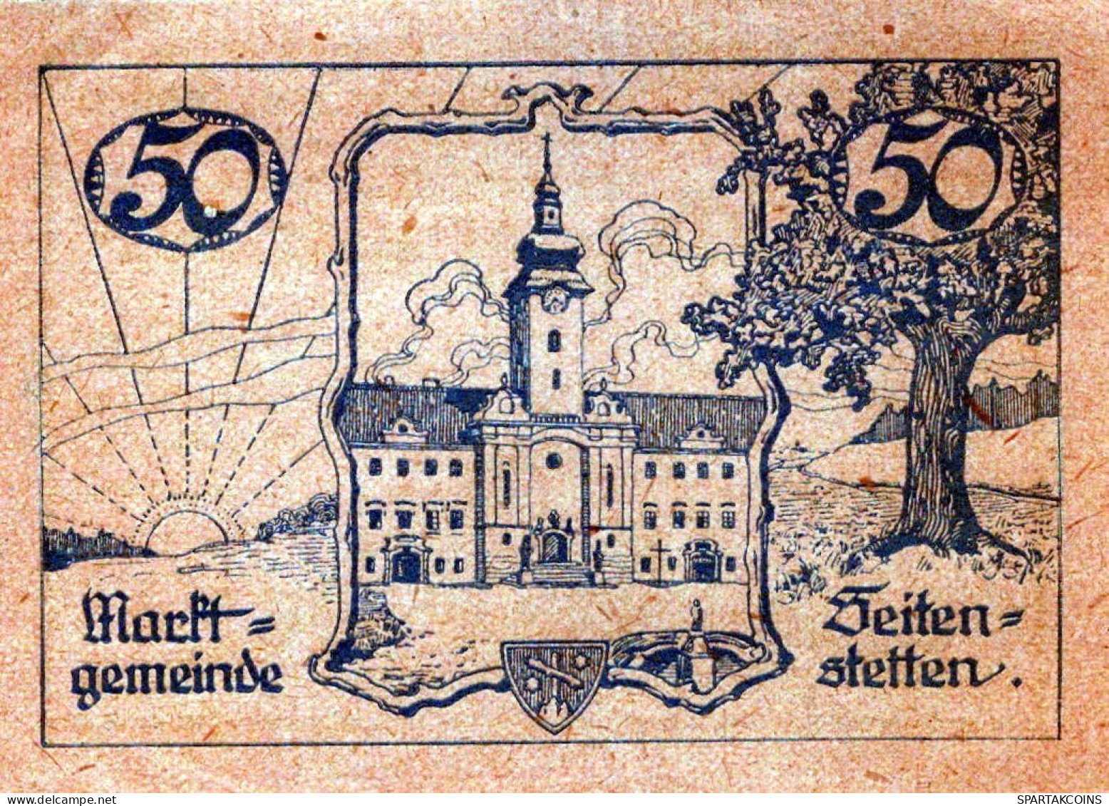 50 HELLER 1920 Stadt SEITENSTETTEN Niedrigeren Österreich UNC Österreich Notgeld #PH399 - Lokale Ausgaben