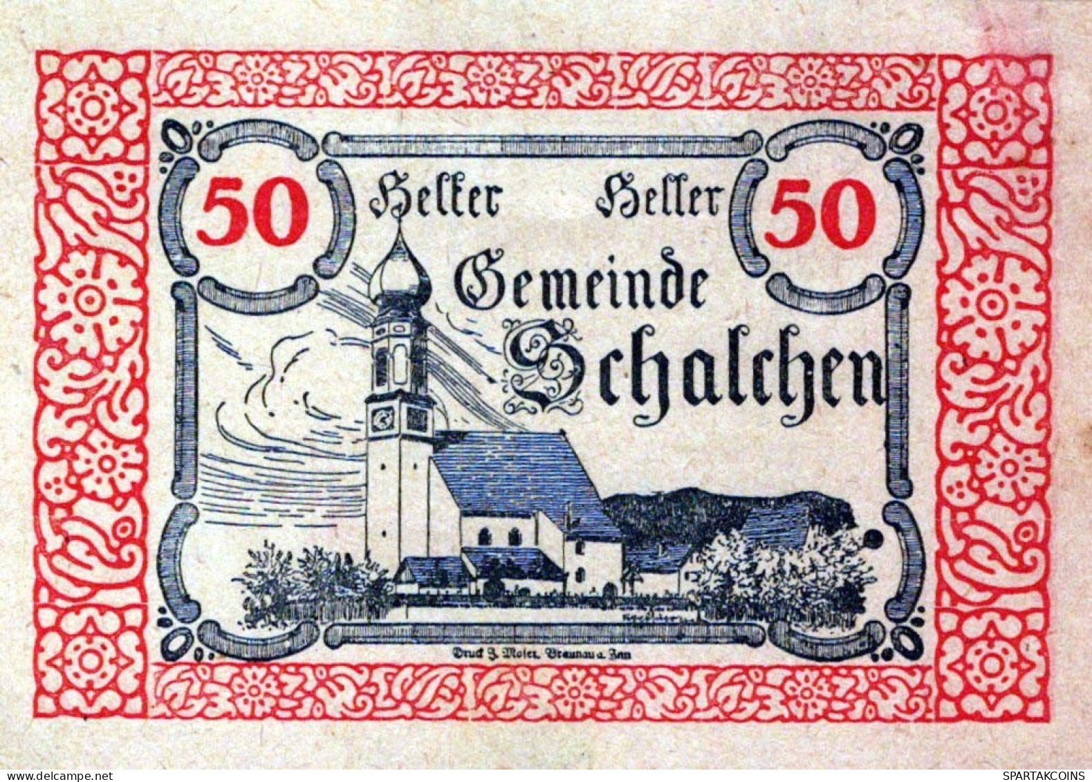 50 HELLER 1920 Stadt SCHALCHEN Oberösterreich Österreich Notgeld Banknote #PE863 - [11] Local Banknote Issues