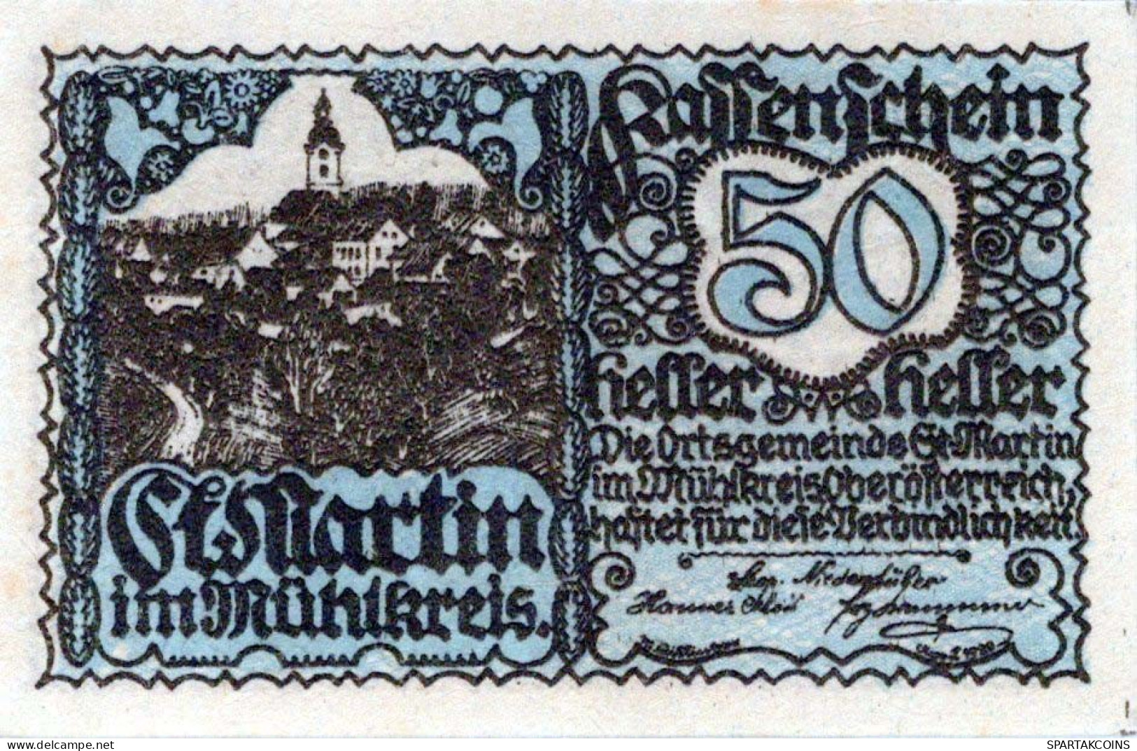 50 HELLER 1920 Stadt SANKT MARTIN IM MÜHLKREIS Oberösterreich Österreich #PE835 - [11] Local Banknote Issues