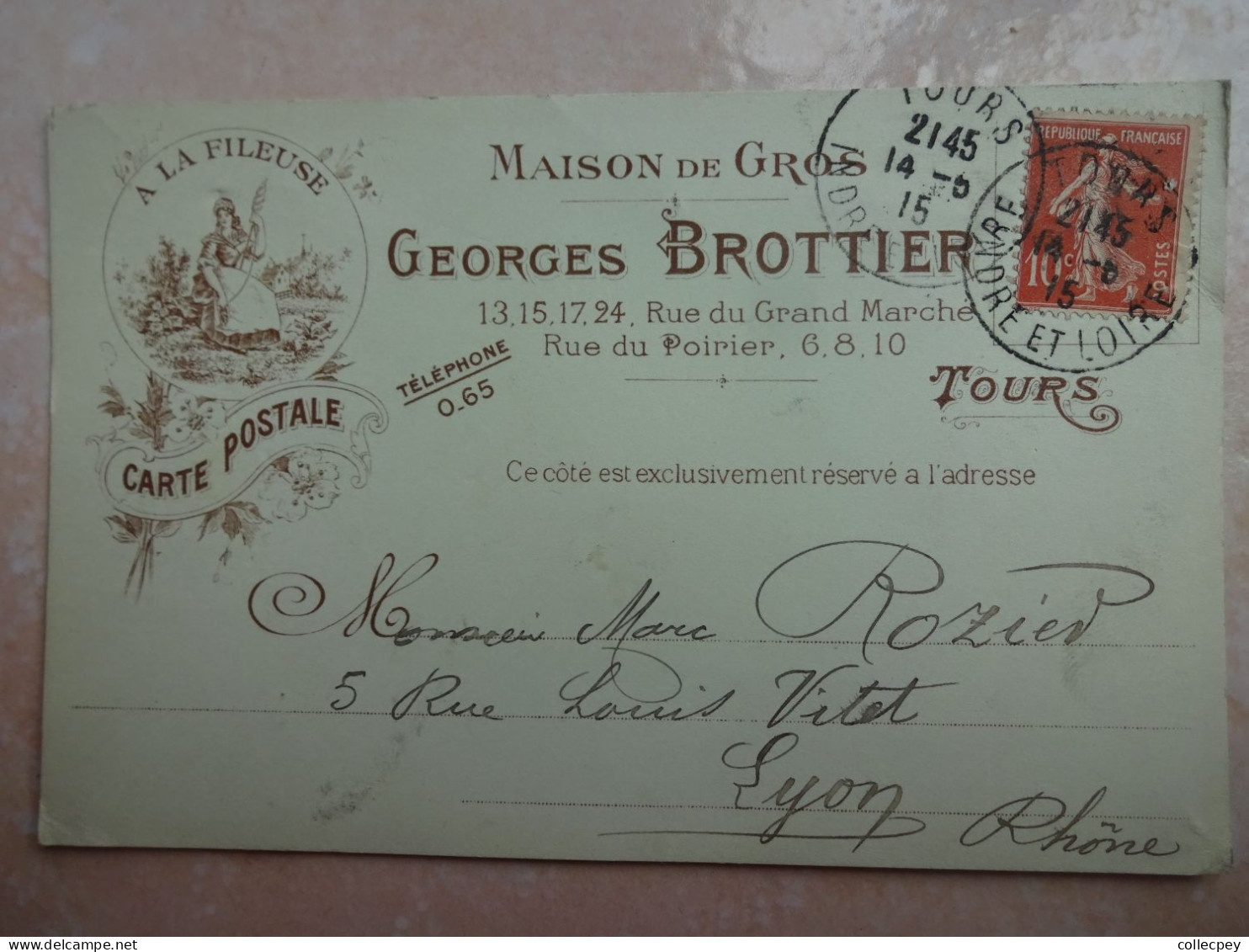 CPA 37 TOURS Publicitaire Maison De Gros Georges BROTTIER A La Fileuse - Tours