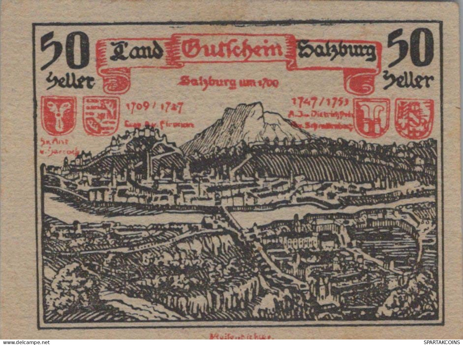 50 HELLER 1920 Stadt SALZBURG Salzburg Österreich Notgeld Banknote #PE841 - [11] Emissions Locales