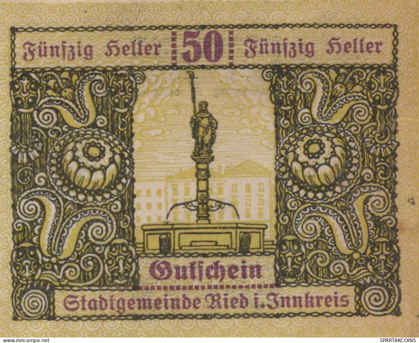 50 HELLER 1920 Stadt RIED IM INNKREIS Oberösterreich Österreich Notgeld #PE526 - [11] Emissions Locales