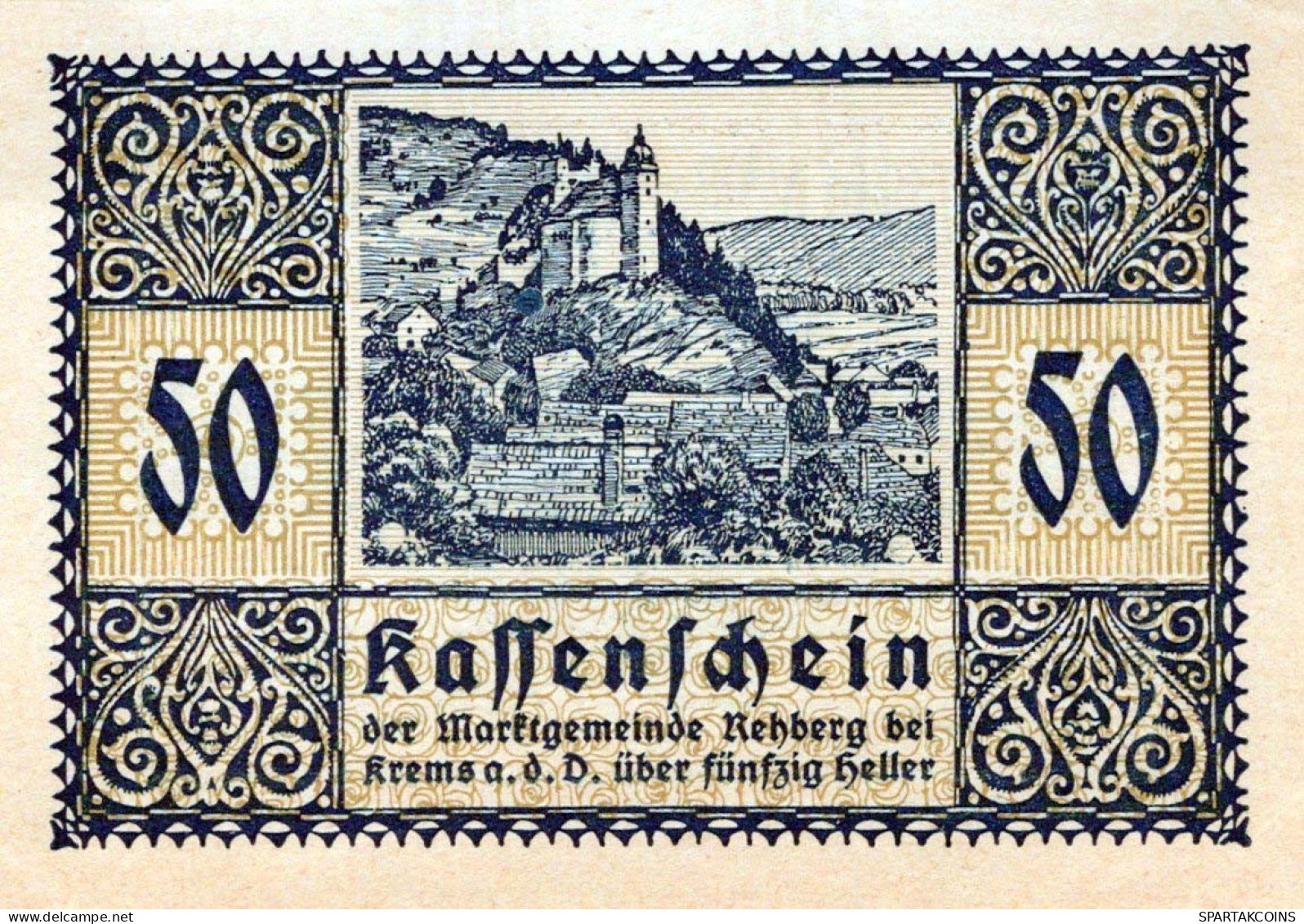 50 HELLER 1920 Stadt REHBERG BEI KREMS AN DER DONAU Österreich #PE568 - [11] Local Banknote Issues