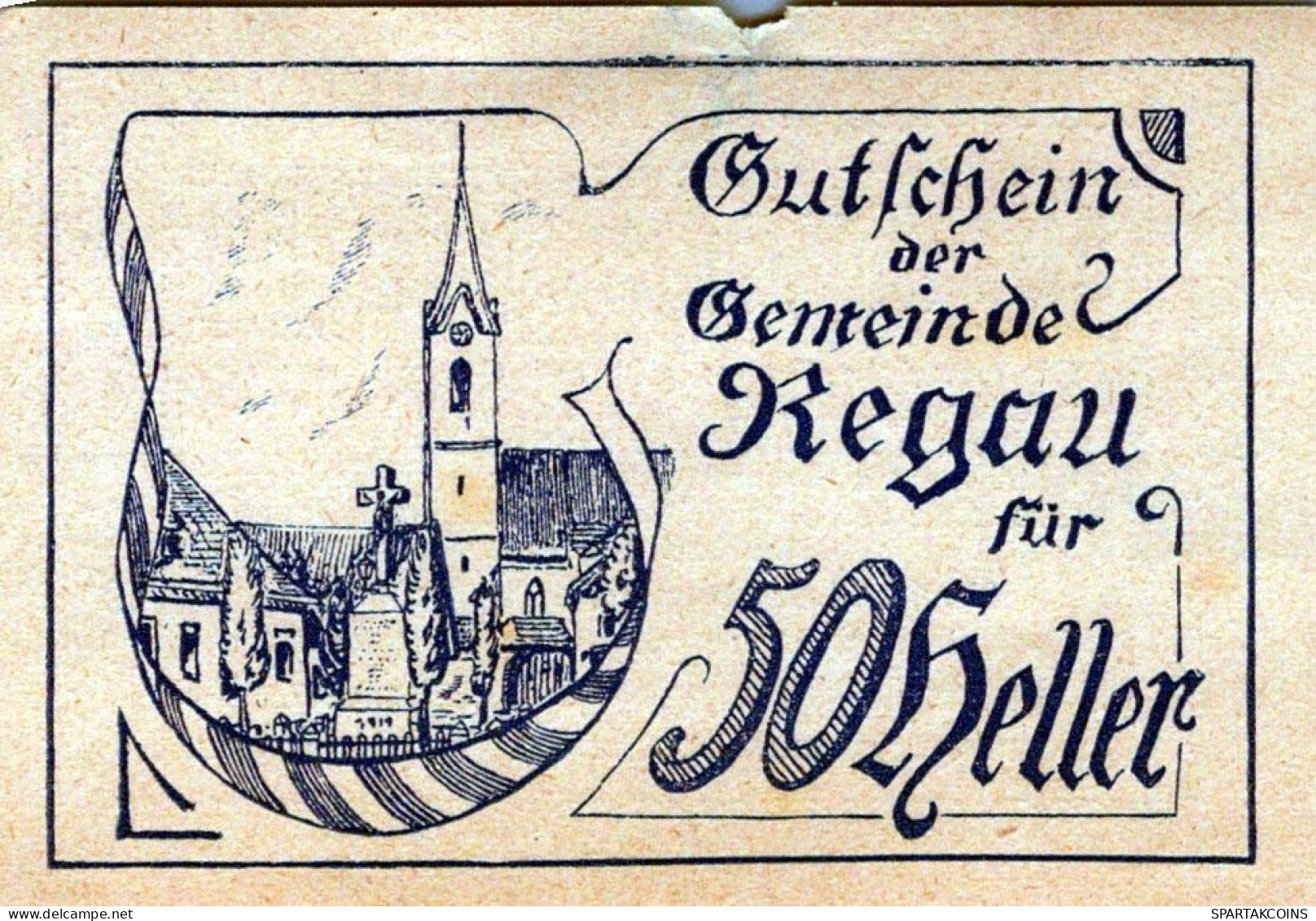 50 HELLER 1920 Stadt REGAU Oberösterreich Österreich Notgeld Banknote #PI241 - [11] Local Banknote Issues