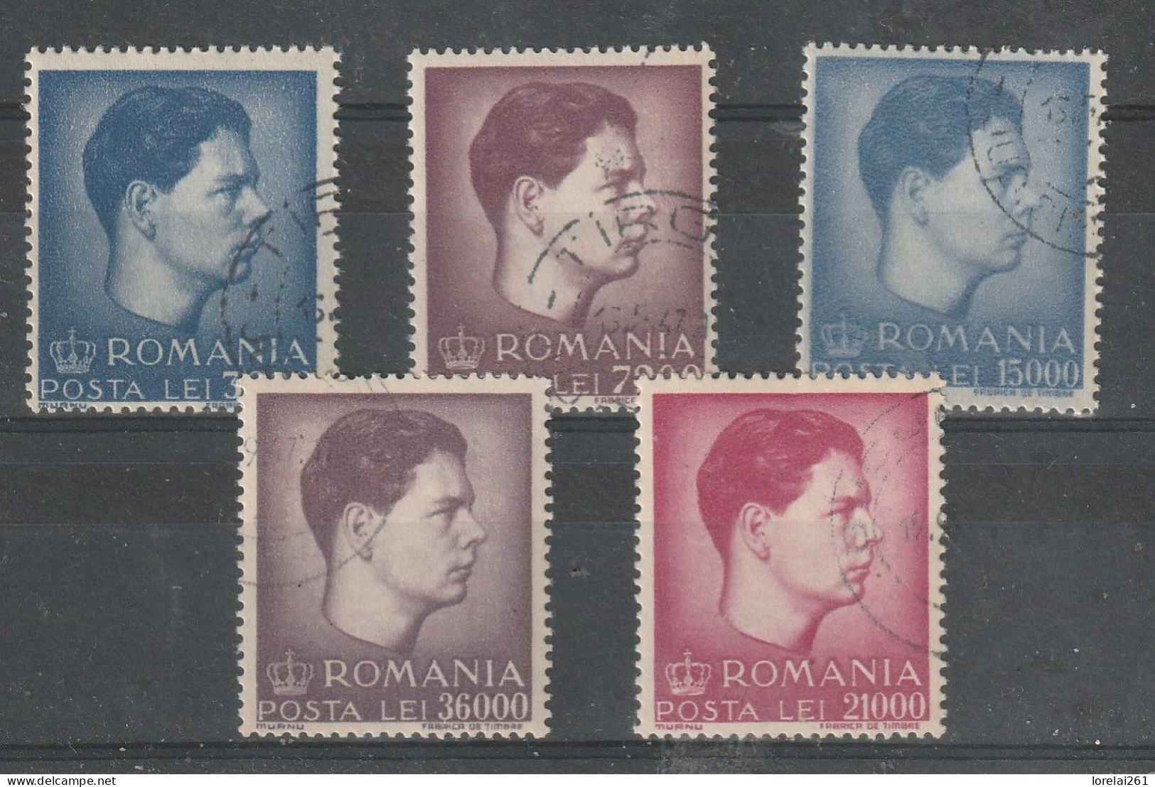 1947 - Roi Mihai Mi No 1028/1032 - Oblitérés