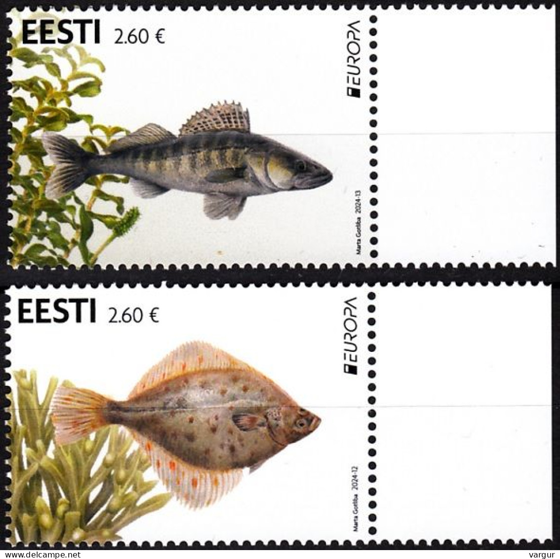 ESTONIA 2024-10 EUROPA: Underwater Flora And Fauna. Fish And Seaweed, MNH - 2024