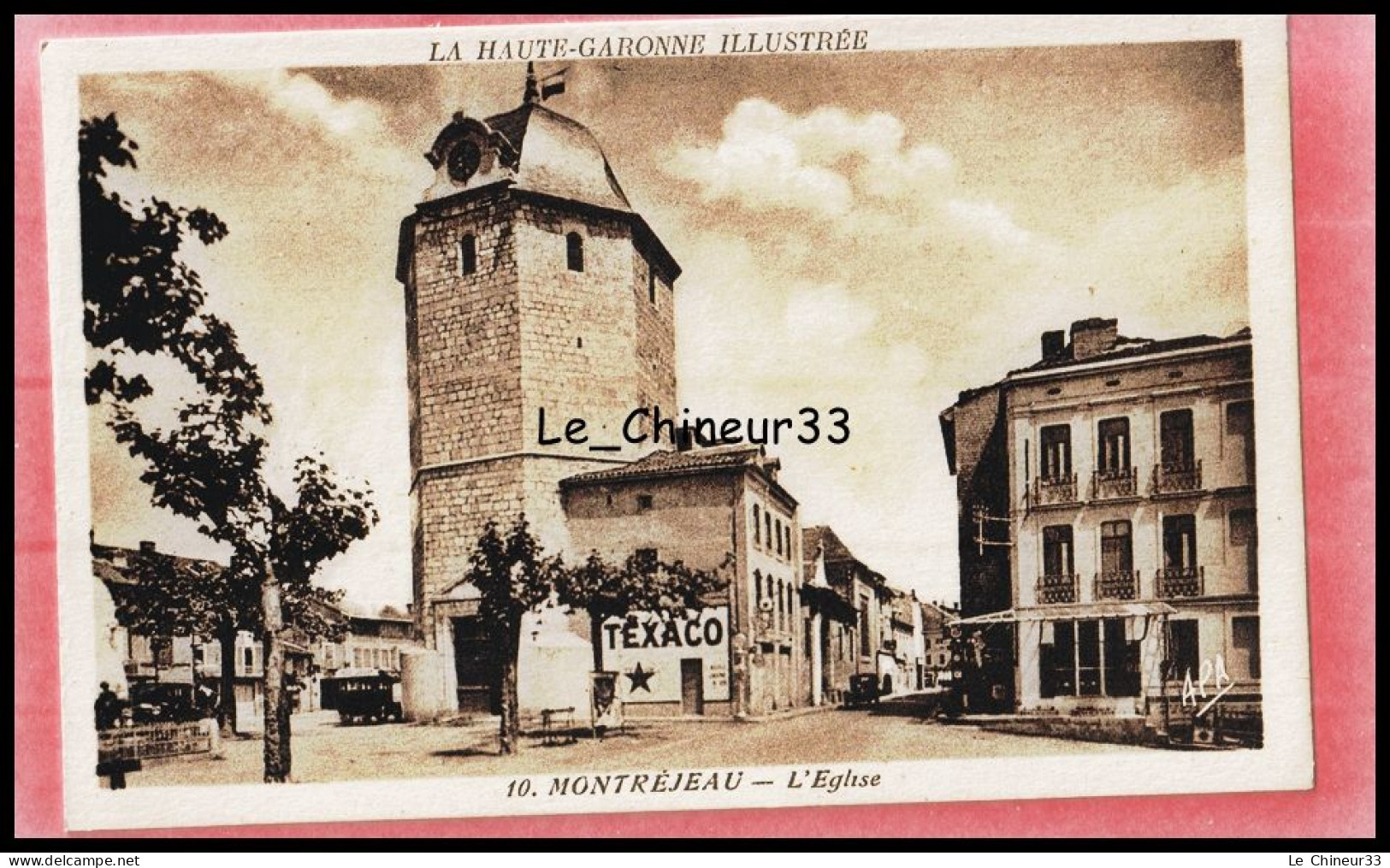 31 - MONTREJAU ---- L'Eglise ---Pub Texaco ---cpsm Pf - Montréjeau