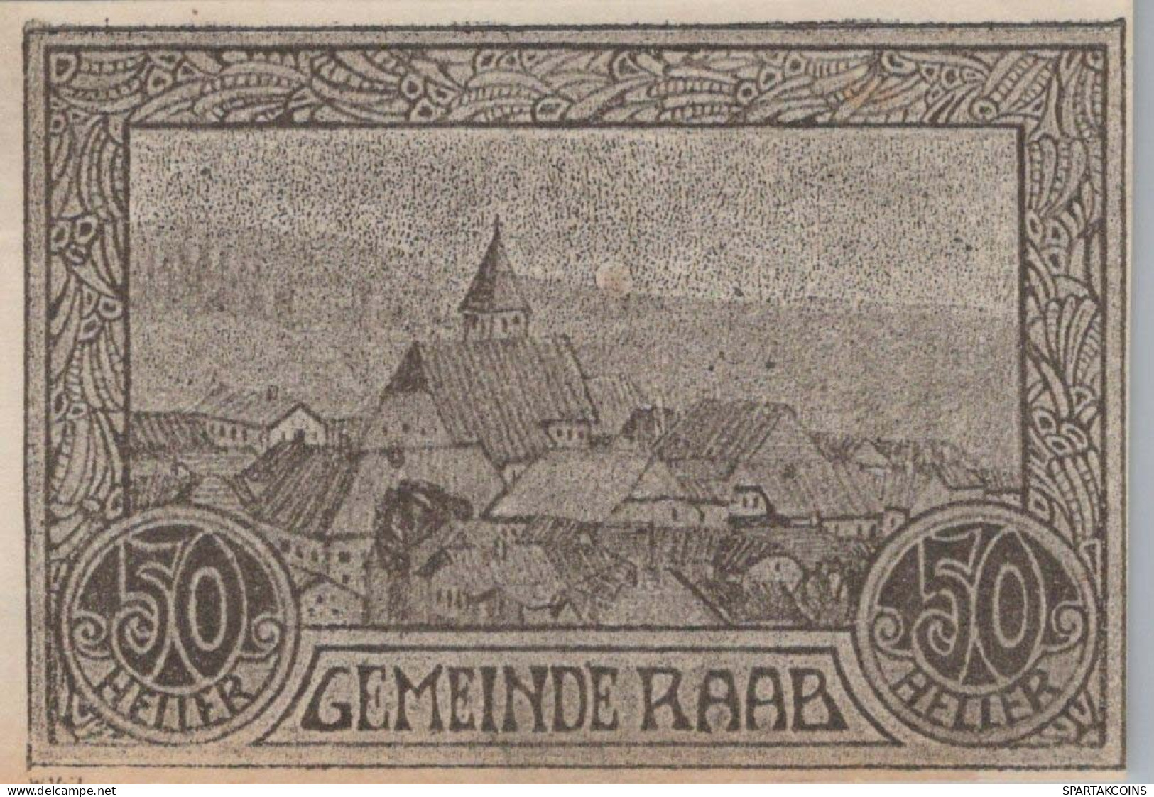 50 HELLER 1920 Stadt RAAB Oberösterreich Österreich UNC Österreich Notgeld Banknote #PH412 - [11] Local Banknote Issues