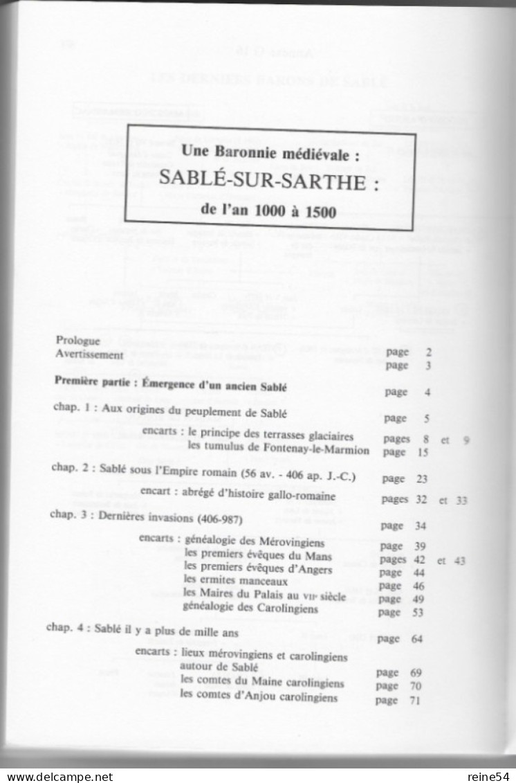 72 -SABLE SUR SARTHE Une Baronnie Médiévale 1994 Jacques Lalubie-Imprimerie Coconnier Sablé Sur Sarthe (Nbreuses Photos) - Pays De Loire