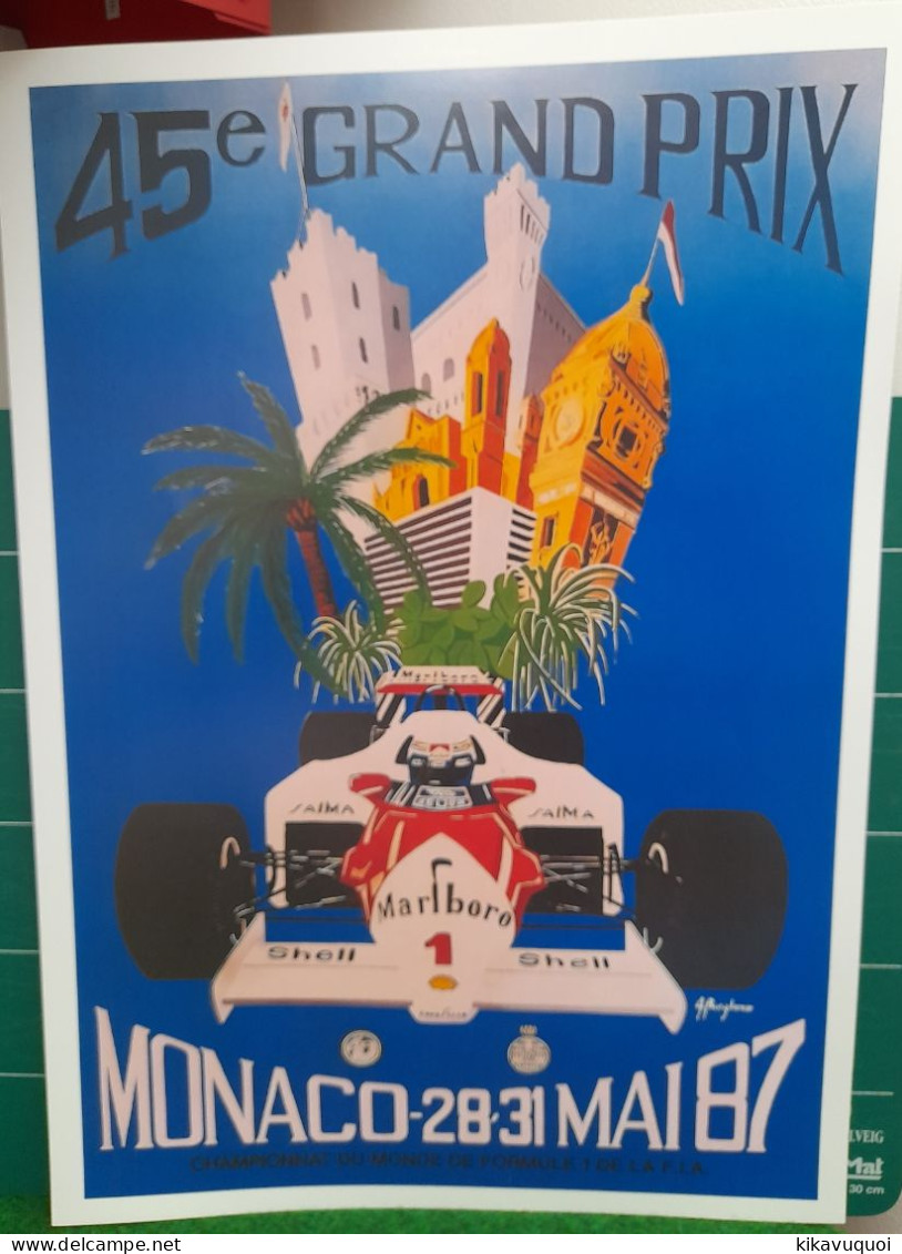 COURSE AUTOMOBILE MONACO 1987 - AFFICHE POSTER - Voitures