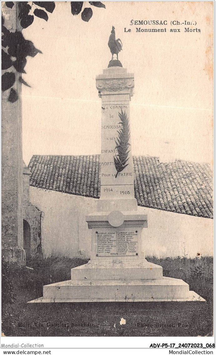 ADVP5-17-0398 - SEMOUSSAC - Le Monument Aux Morts - Sonstige & Ohne Zuordnung