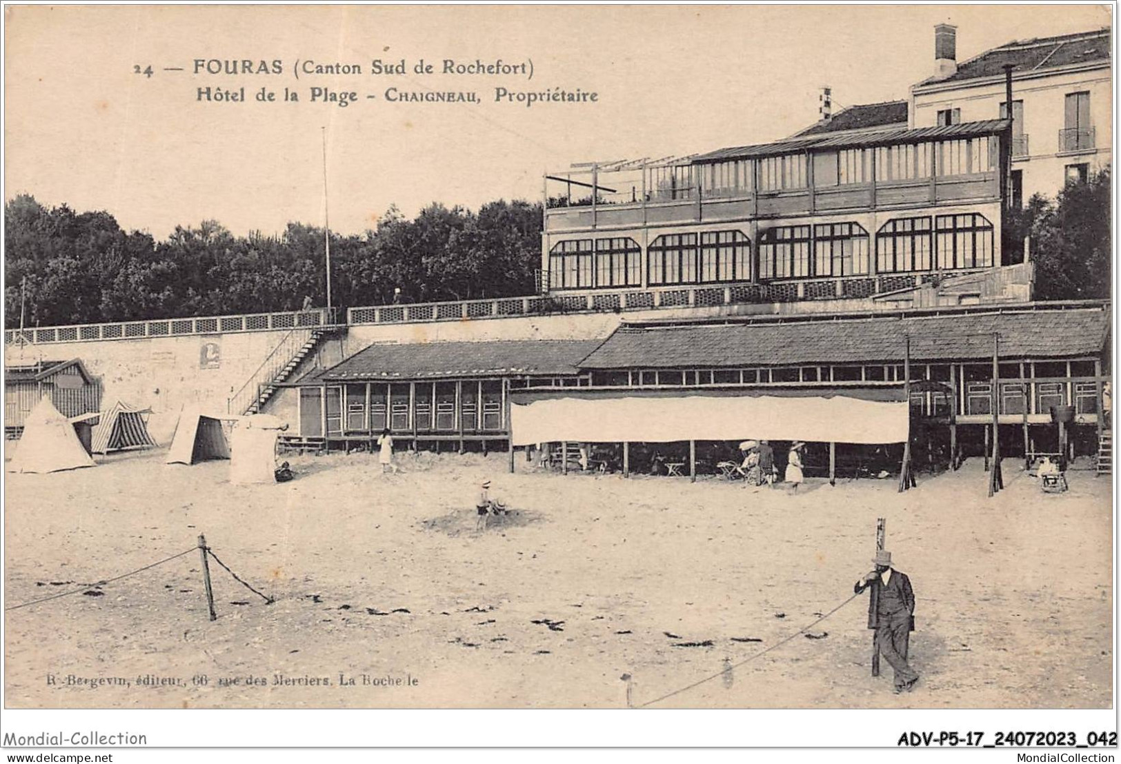 ADVP5-17-0385 - FOURAS - Carton Sud De Rochefort - Hôtel De La Plage - Chaigneau - Propriétaire - Fouras-les-Bains