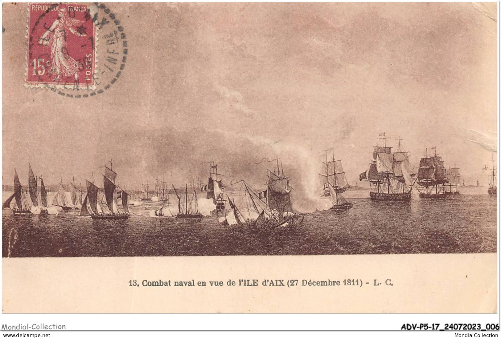 ADVP5-17-0367 - COMBAT NAVAL EN VUE DE L'ILE D'AIX - 27 Décembre 1811 - Sonstige & Ohne Zuordnung