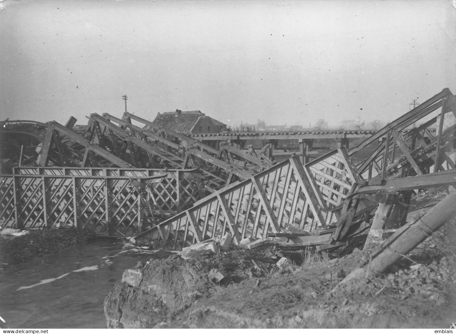 CORBEHEIM Guerre 14/18 - Photo Originale Des Ruines D'un Pont Lors D'une Inspection Militaire Le 15 Nov 1918 - Guerre, Militaire