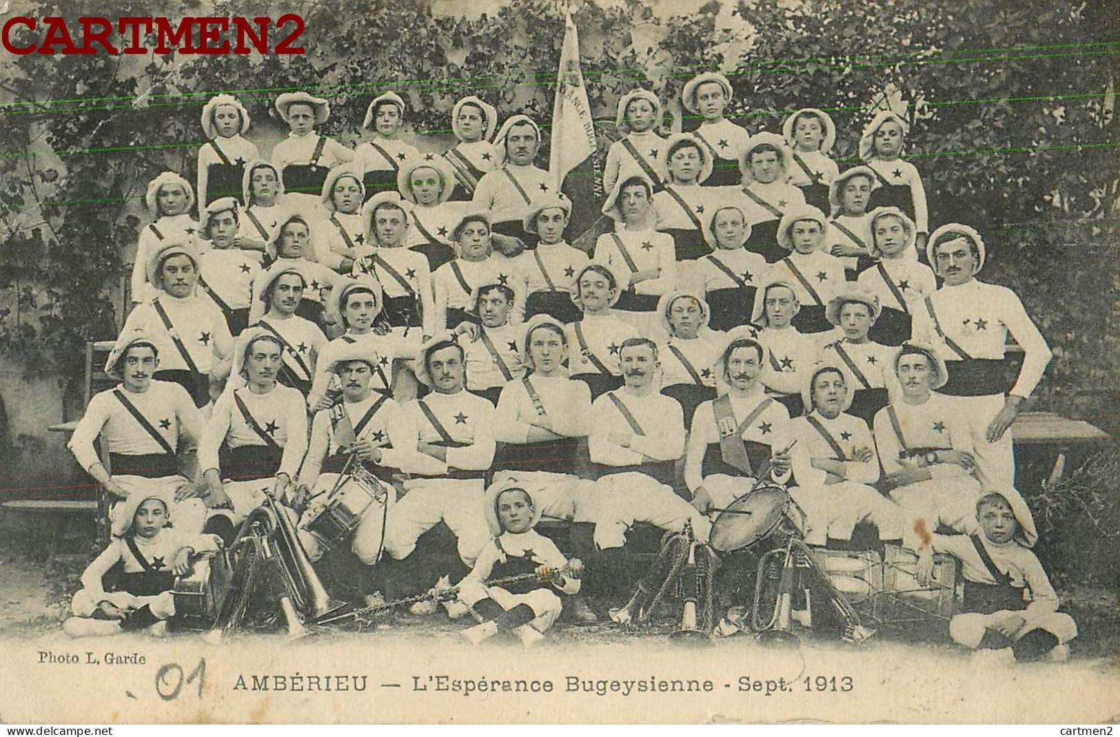 AMBERIEU L'ESPERANCE BUGEYSIENNE 1913 FANFARE 01 AIN - Non Classés
