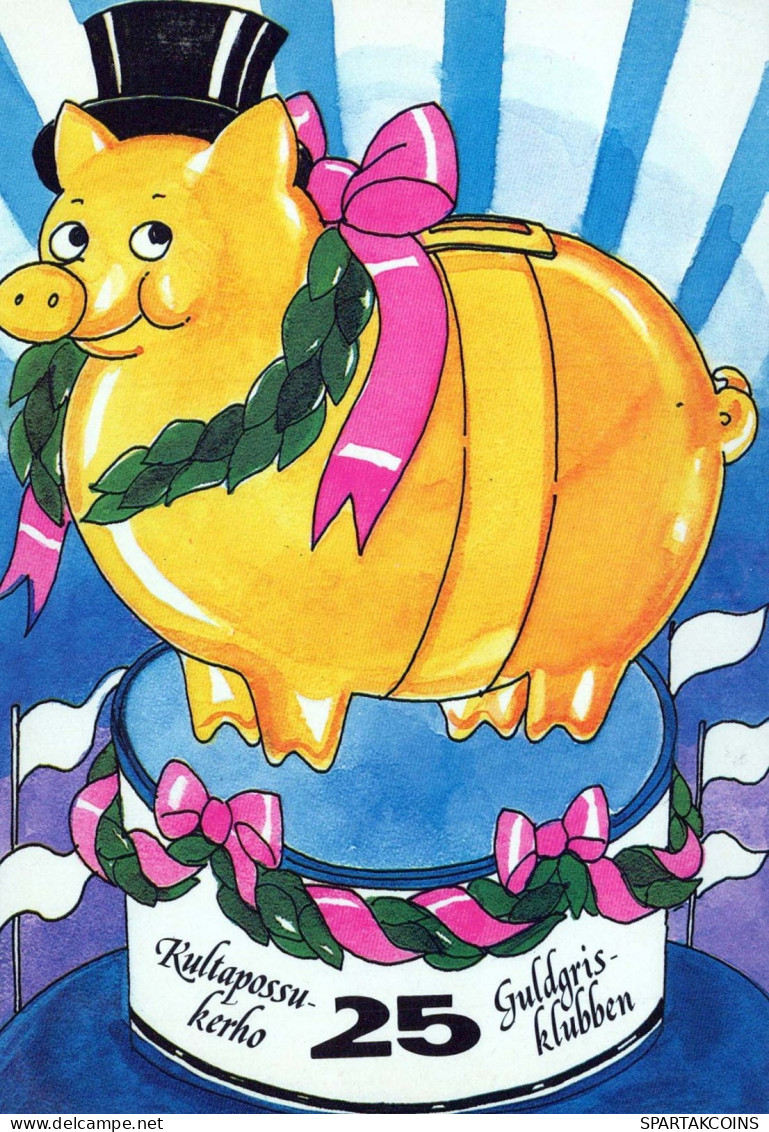 PIGS Animals Vintage Postcard CPSM #PBR764.GB - Pigs