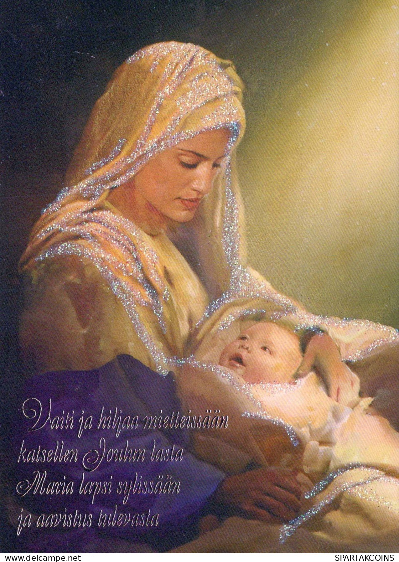 Virgen Mary Madonna Baby JESUS Christmas Religion Vintage Postcard CPSM #PBP884.GB - Vierge Marie & Madones